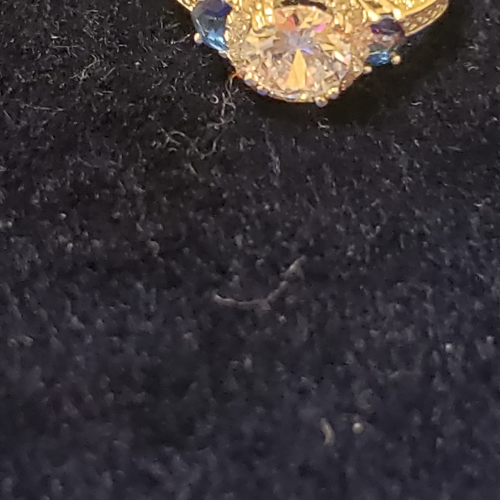 925 silver Sapphire and CZ ring